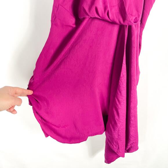 NBD‎ Atlas Mini Dress Pink Fuchsia Halter Keyhole Split Sleeveless Sash Sz M - Picture 6 of 11